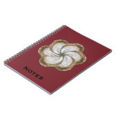 Oyster Flower notebook - Design C Maroon Notitieboek (Linkerzijde)
