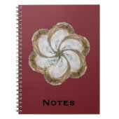 Oyster Flower notebook - Design C Maroon Notitieboek (Voorkant)