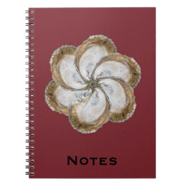 Oyster Flower notebook - Design C Maroon Notitieboek