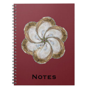 Oyster Flower notebook - Design C Maroon Notitieboek
