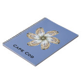 Oyster Flower notebook - Ontwerp een blauw Notitieboek (Linkerzijde)