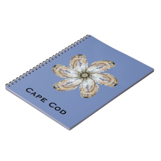 Oyster Flower notebook - Ontwerp een blauw Notitieboek (Linkerzijde)