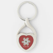 Oyster Flower Sleutelhanger - Ontwerp een rood (Voorkant)