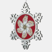 Oyster Flower Snowflake Ornament - Design A (Rechts)