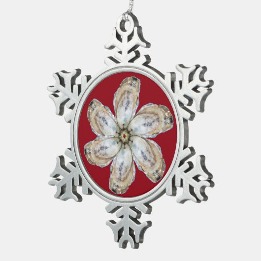Oyster Flower Snowflake Ornament - Design A (Rechts)