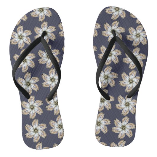 Oyster Flower Teenslippers - Ontwerp A (Voetbed)