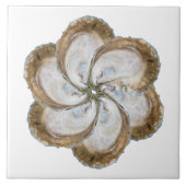 Oyster Flower Tile - Design C White Tegeltje (Voorkant)