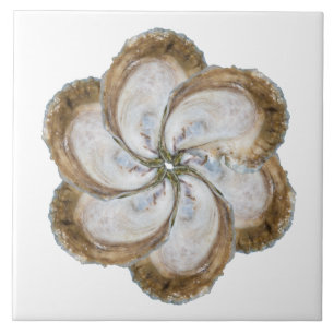 Oyster Flower Tile - Design C White Tegeltje