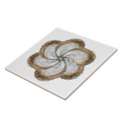 Oyster Flower Tile - Design C White Tegeltje (Zijkant)
