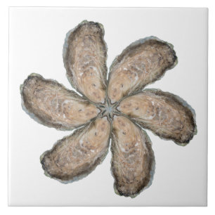 Oyster Flower Tile - Design D White Tegeltje