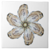 Oyster Flower Tile - Ontwerp een wit Tegeltje (Voorkant)