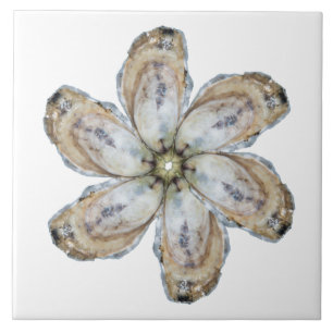Oyster Flower Tile - Ontwerp een wit Tegeltje