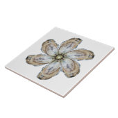 Oyster Flower Tile - Ontwerp een wit Tegeltje (Zijkant)