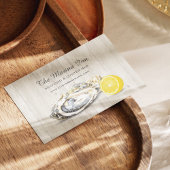 Oyster Gebraden zeevruchten Nautische Voedsel Serv Visitekaartje