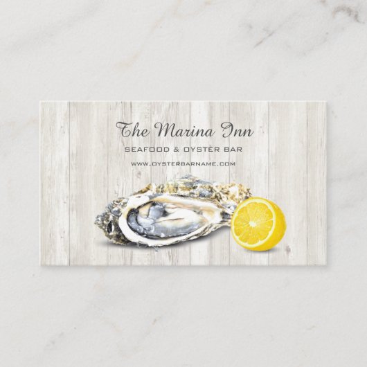 Oyster Gebraden zeevruchten Nautische Voedsel Serv Visitekaartje (Voorkant)