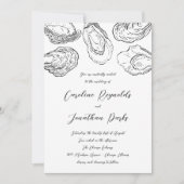 Oyster Huwelijksuitnodiging - Zwart en Wit Kaart (Voorkant)