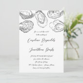 Oyster Huwelijksuitnodiging - Zwart en Wit Kaart (Staand voorkant)