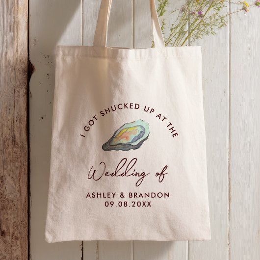 Oyster I Got Shucked Up Wedding Favor Tote Bag