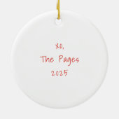 Oyster Krans met Plaid Ribbon gepersonaliseerd Keramisch Ornament (Achterkant)