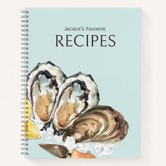 Oyster Love Recipe Journal - Ice Blue Notitieboek (Voorkant)