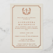 Oyster MD Asclepius + Laurel Wreated Afstuderen Folie Uitnodiging (Voorkant)