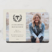 Oyster MD Doctor Caduceus+ Laurel Afstuderen Foto Aankondiging (Voorkant / Achterkant)