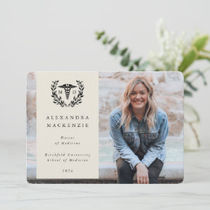 Oyster MD Doctor Caduceus+ Laurel Afstuderen Foto Aankondiging