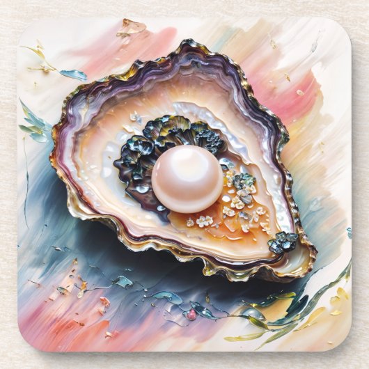 Oyster met Pearl Fine Art Bier Onderzetter (Voorkant)