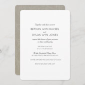 Oyster/Mink 'Tree' Huwelijksuitnodiging Kaart (Voorkant / Achterkant)