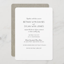 Oyster/Mink 'Tree' Huwelijksuitnodiging Kaart