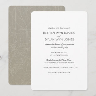 Oyster/Mink 'Tree' Huwelijksuitnodiging Kaart