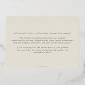 Oyster Monogram + Laurel Afstuderen Aankondiging (Achterkant)