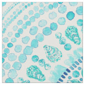 OYSTER O'CLOCK Aqua Coastal Mandala Stof (Close Up)