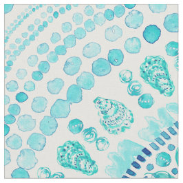 OYSTER O'CLOCK Aqua Coastal Mandala Stof