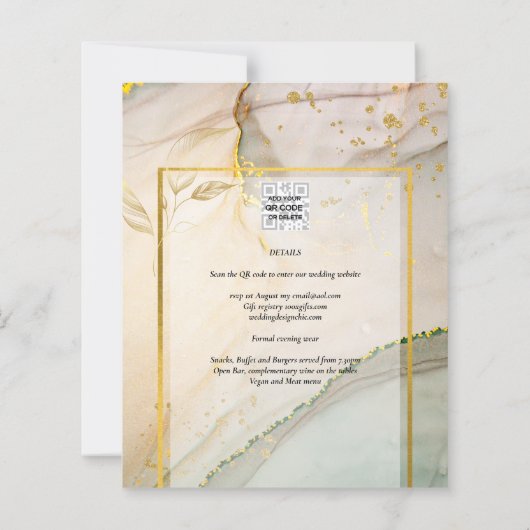 Oyster Parel Goud TROUW Alcohol Inkt Abstract (Achterkant)