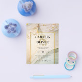 Oyster Parel Goud TROUWEN Alcohol Inkt Abstract Flyer (Enkel)