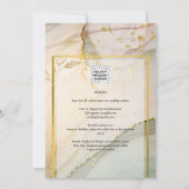 Oyster Parel Goud TROUWEN Alcohol Inkt Abstract Kaart (Achterkant)