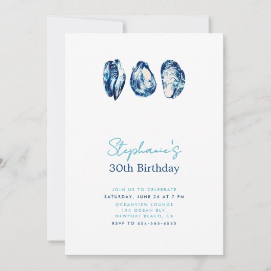 Oyster Party Nautical Beach Ocean 30e verjaardag Kaart (Voorkant)
