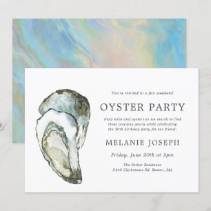 Oyster Pearl Birthday Party   Dubbele oesters Kaart