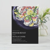 Oyster & Pearl Coastal Party Kaart (Staand voorkant)