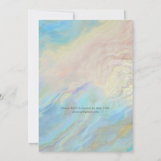 Oyster Pearl-feest | Opal stijl Kaart (Achterkant)