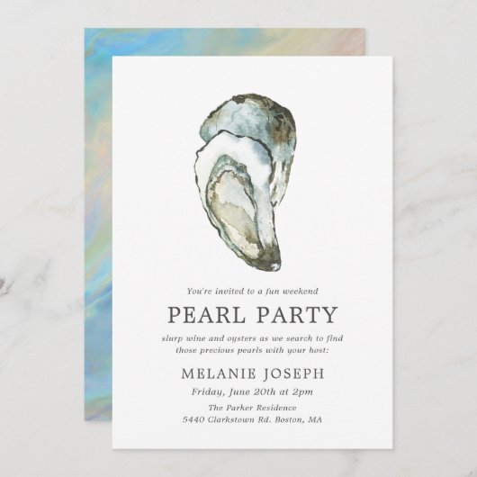 Oyster Pearl Feest | Opal Stijl Kaart (Voorkant / Achterkant)