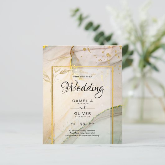 Oyster Pearl Gold WEDDING Alcohol Inkt Abstract (Staand voorkant)