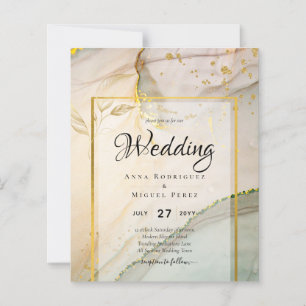 Oyster Pearl Gold WEDDING Alcohol Inkt Abstract