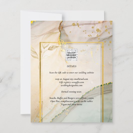 Oyster Pearl Gold WEDDING Alcohol Inkt Abstract (Achterkant)