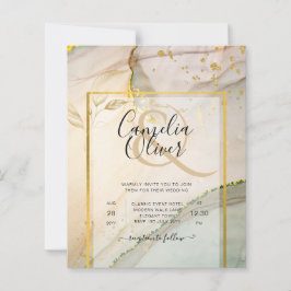 Oyster Pearl Gold WEDDING Alcohol Inkt Abstract