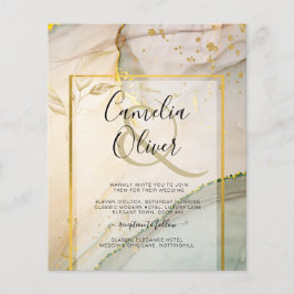 Oyster Pearl Gold WEDDING Alcohol Inkt Abstract Flyer