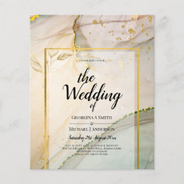 Oyster Pearl Gold WEDDING Alcohol Inkt Abstract Flyer