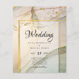 Oyster Pearl Gold WEDDING Alcohol Inkt Abstract Flyer