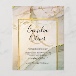 Oyster Pearl Gold WEDDING Alcohol Inkt Abstract Flyer